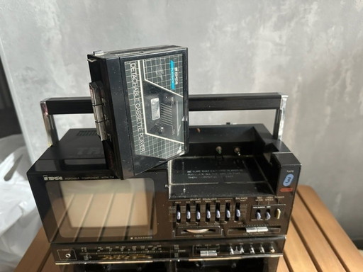 Rare Radio Triple cassette Vintage TV Tensai Ghetto-Blaster Boombox 90's