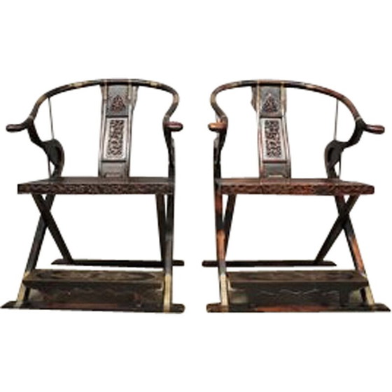 Image 1 of Pair of vintage folding thrones, 1920s