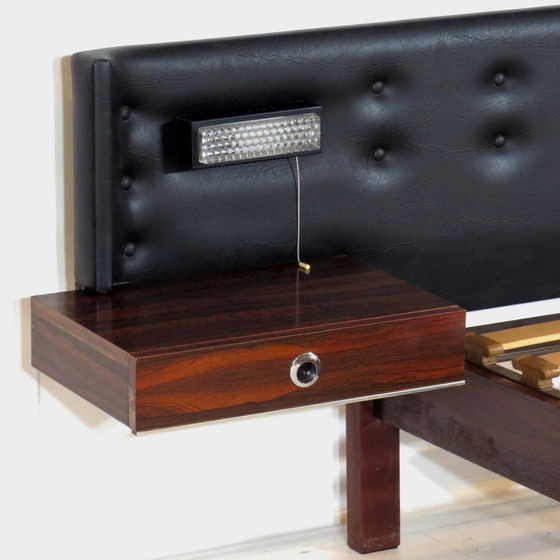 Image 1 of Vintage double bed with floating nightstands, 1960s