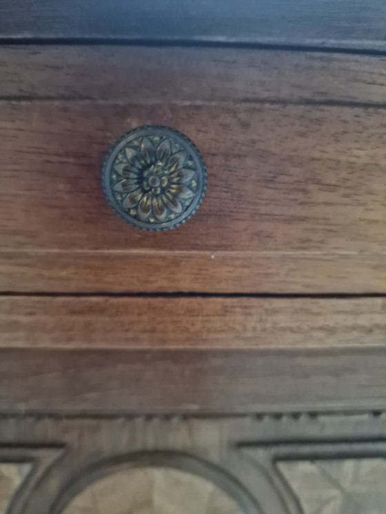 Image 1 of Antique French Louis XVI Bedside Cabinet with Marble Top – Circa 1900 Vintage