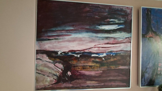 Image 1 of Kees van de Wal - Complete Series of 6 Large Abstract Paintings