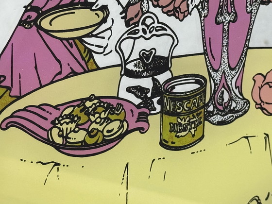 Image 1 of ☕✨ Specchio vintage Nescafé – Stile Art Nouveau ✨☕