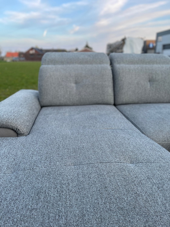 Image 1 of Modern Fabric Corner Sofa with Sleeping Function