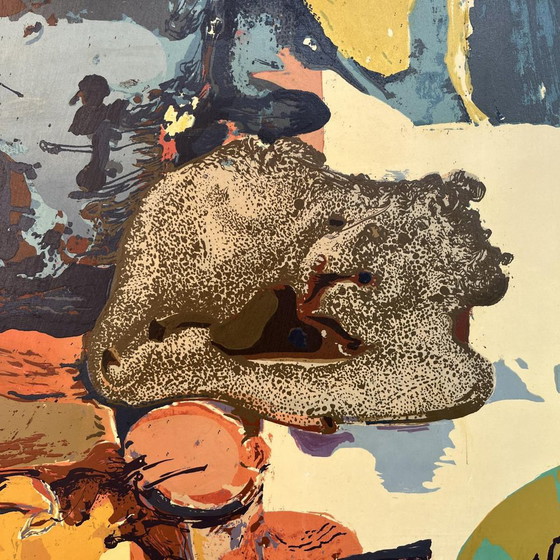 Bernard Desfrere, Cobra Movement Rose, Sérigraphie à l'huile, 1972 – Tirages d'art, Paper, Abstract (photo 4 of 17)