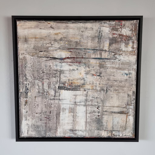 Frances Eckhardt - Diptyque abstrait Beige Small