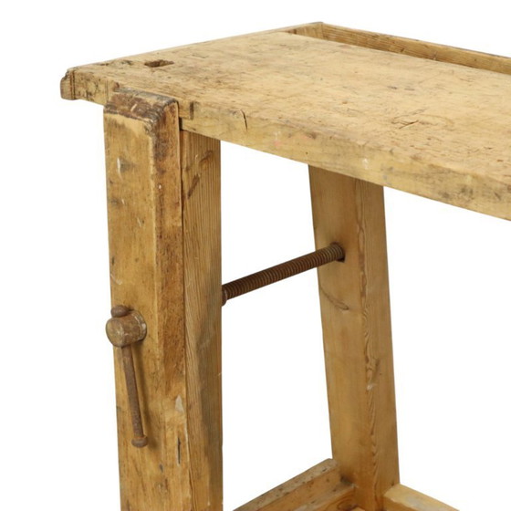 Image 1 of Antiguo banco de trabajo de madera maciza
