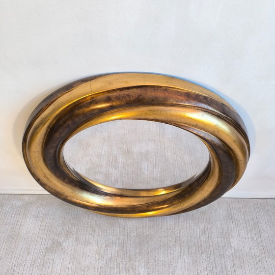 Image 1 of 💎✨ Grote ronde Victoriaanse Engelse spiegel – Verguld hout & facetgeslepen glas – Verzamelobject ✨💎