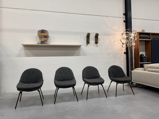 4 Jess Design Curtis eetkamerstoelen zwart leer