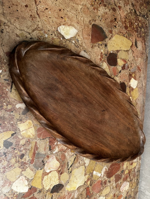 Plateau / Vide Poche ovale en Chêne attribué à Stanley Webb Davies de Windermere