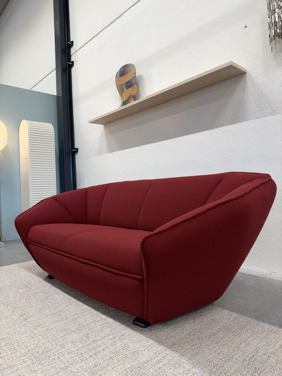 Canapé Pode Colla 2,5 places avec pouf Tissu rouge – Canapés 2 places, Autre (photo 3 of 7)