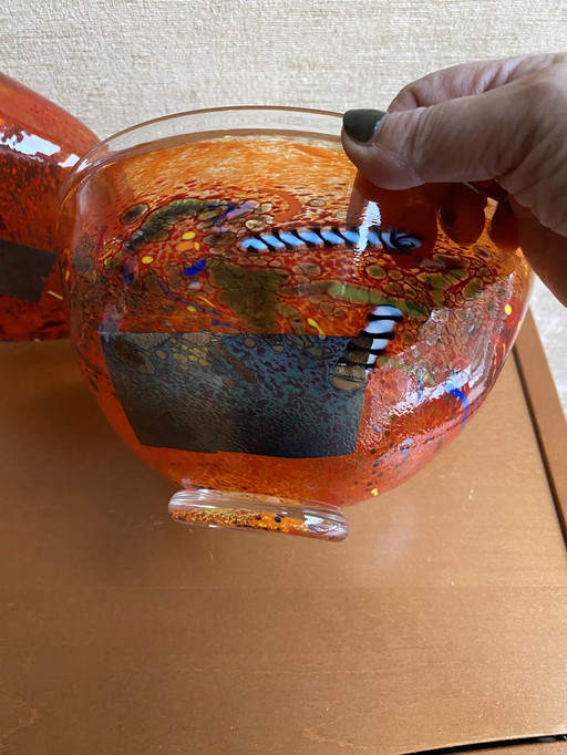 Kosta Boda vaas en schaal