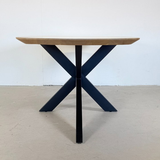 Solid Oak Danish Oval Dining Table 220x100 cm – Robuuste tafels, Wood, Metal (photo 7 of 12)