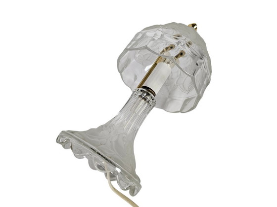 Image 1 of Vintage - crystal - cut glass - floral motif - table lamp - 90s