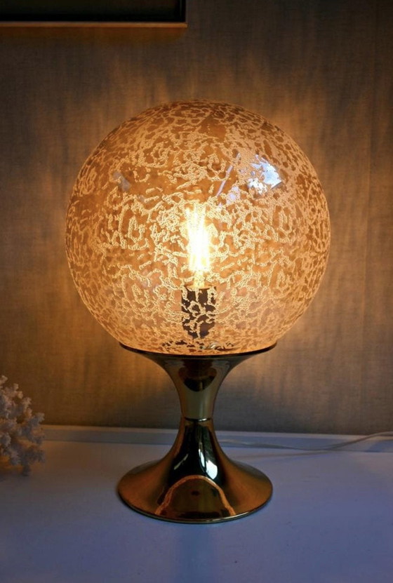 Image 1 of Doria Leuchten table lamp brass with textured glass