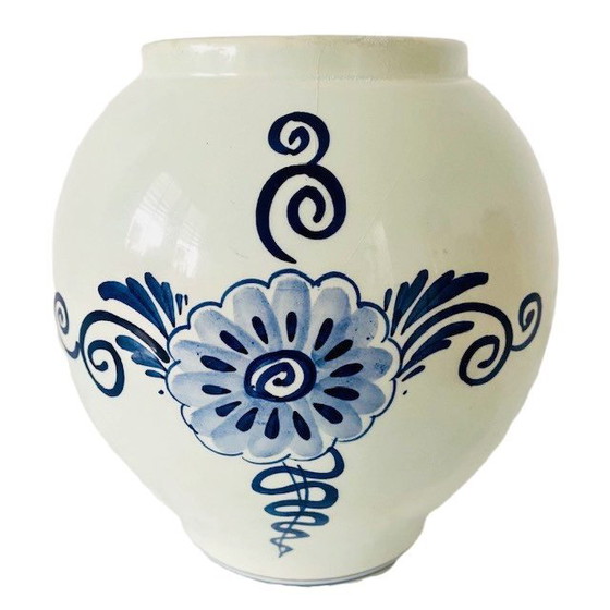 Image 1 of Vaso da tabacco blu Delft 1950 Fabbrica di ceramica di Velsen