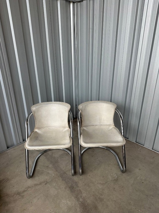 Image 1 of Willy Rizzo leren set stoelen