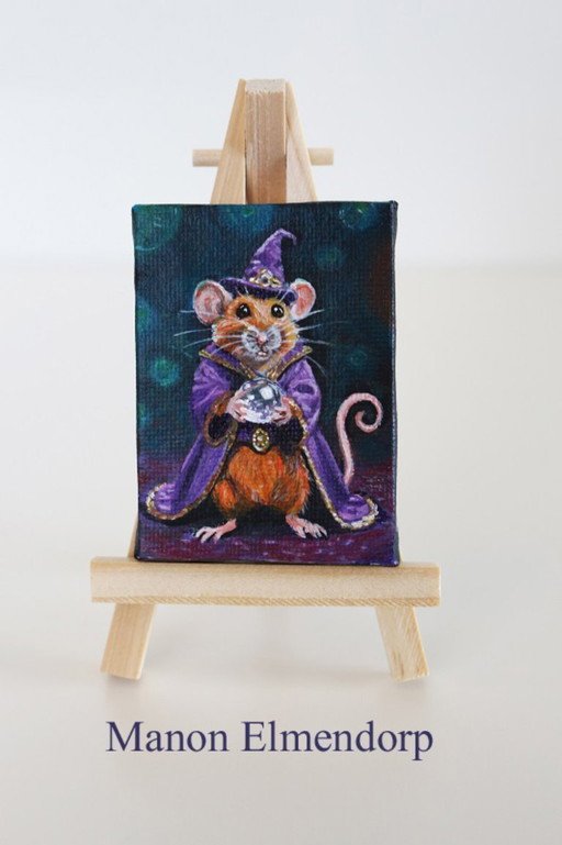 Hand-painted Mouse Painting "The Great Magician"