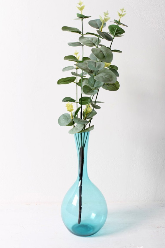 Image 1 of Vintage Mid-Century Light Blue Glass Vase by Arthur Persy / Gullaskruf / Sweden / 1950s