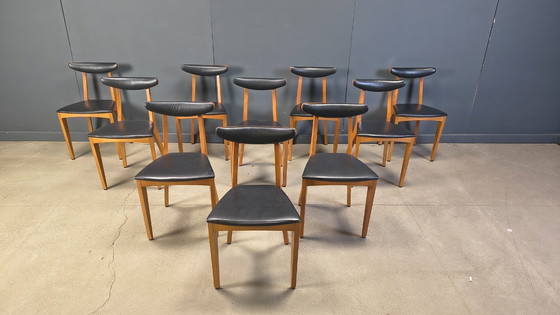 Image 1 of Mid century belgian dining chairs, set of 10, 1960s