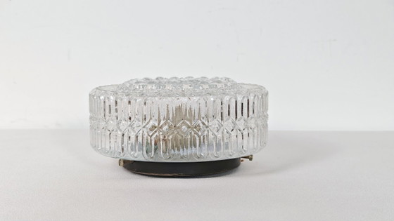 Plafoniera Vintage in Vetro a Bolle / Illuminazione Retrò Mid-Century, Plafoniere, Metallo, Trasparente (foto 4 di 10)