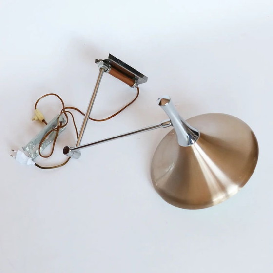 Image 1 of Lampada da parete vintage modello tromba cromata