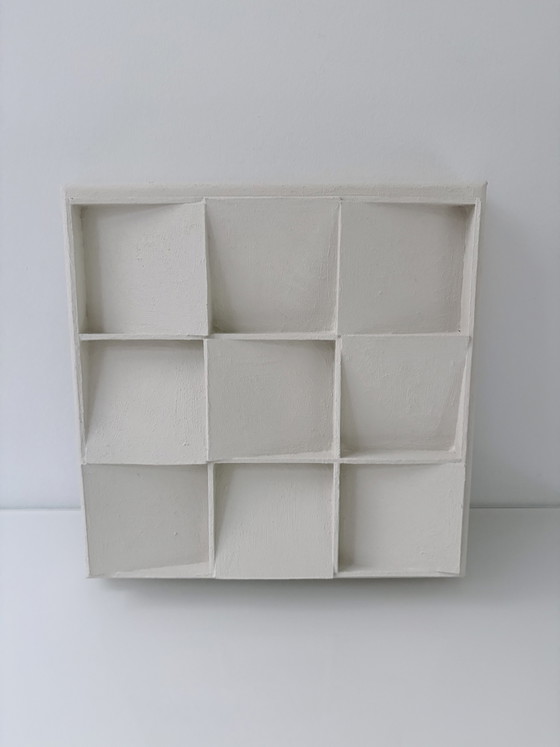Handgemachtes Abstraktes Wandrelief – ZERO Stil – Gebrochenes Weiß – Gemälde & Zeichnungen, Wood, Canvas (photo 3 of 15)
