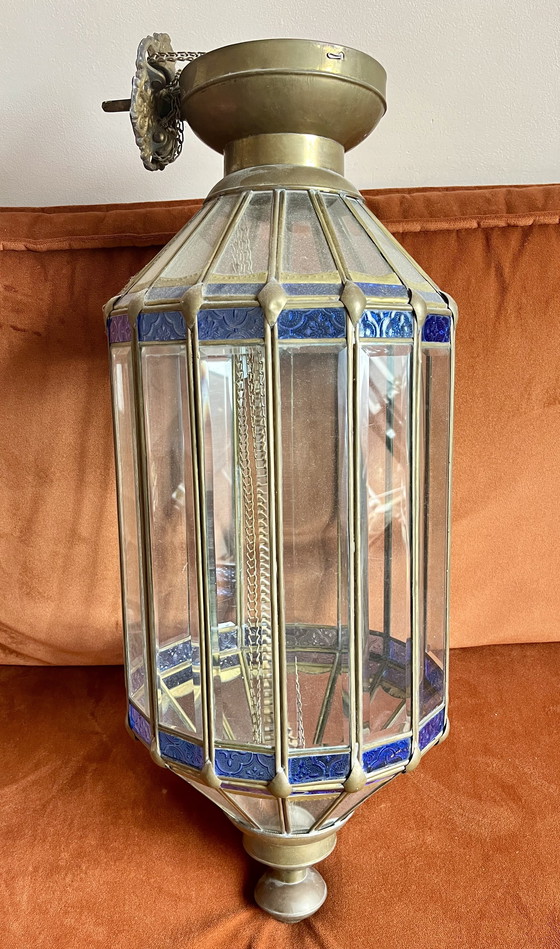 Image 1 of Marokkaanse lamp  – 90 cm hoog | Ø 28 cm |Glas-in-Lood