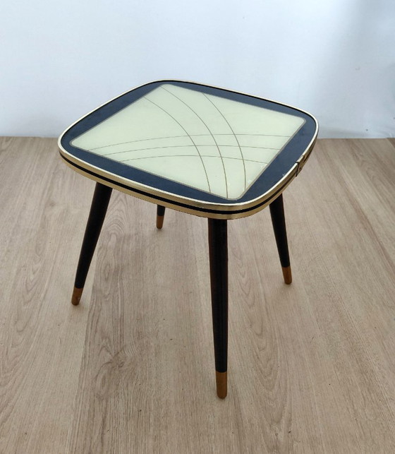 Image 1 of Fifties side table with unusual motif