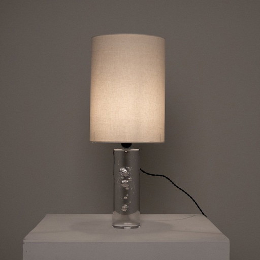 Rare vintage French "bulle de verre" lamp in perfect condition. Craftsmanship.