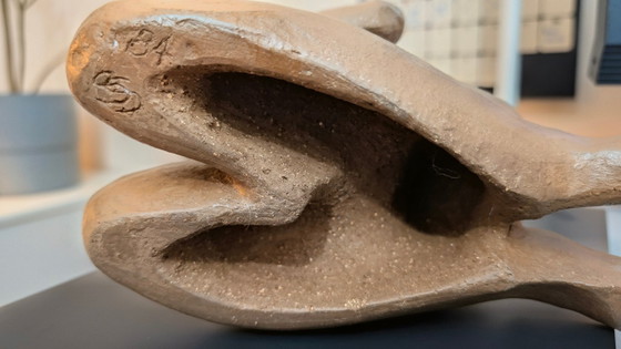 Handmade artist or studio ceramic, ceramic figure, approx. 25 cm, marked 84 – Sculpture (photo 8 of 9)