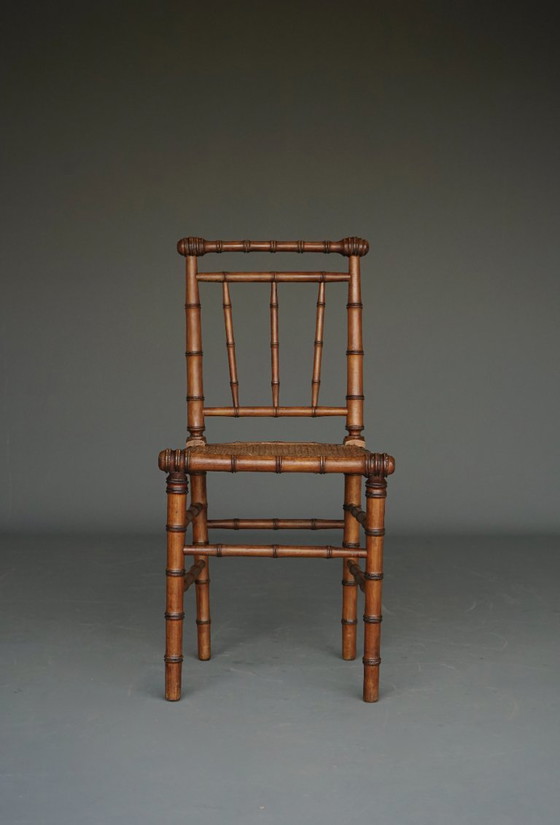 Antique American Faux Bamboo Side Chair – Dining chairs, Wood (photo 13 of 16)