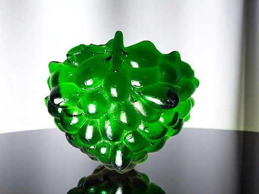 Green depression glass style grape shaped vase bowl