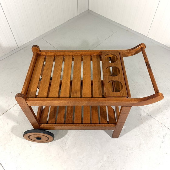 Image 1 of Chariot de jardin classique en bois Herlag, chariot de service des années 1980