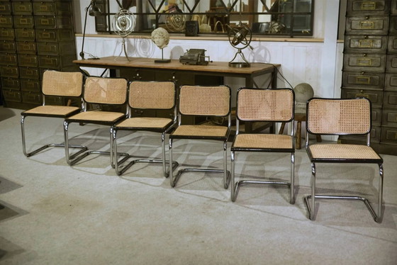Set di 6 sedie Cesca B32 di Marcel Breuer anni '70 – Sedie da pranzo, Legno, polished steel, Bauhaus (photo 14 of 14)