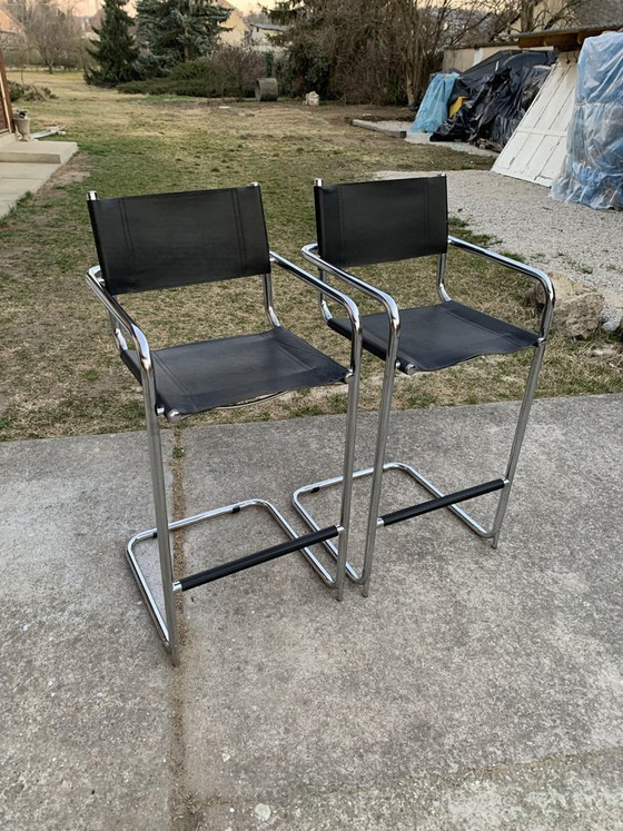 Set di Sgabelli da bar Tubolari Mid-Century – Cromo, Mid Century Modern (photo 4 of 6)