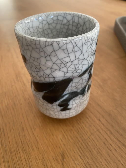 Japanse thee beker met gesigneerd merk teken in de bodum