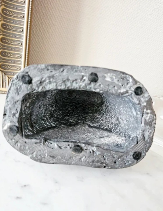 Image 1 of Sculpture Anthropomorphe Monumentale Visage Hybride Cristal Massif Métal Brut 11kg Design Moderniste Brutaliste 2e Moitié XXe
