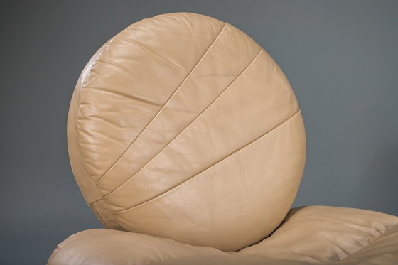 Image 1 of Calipso C35 Lounge Chairs in Leather attributed to Saporiti, Italy, 1980s, Set of 2