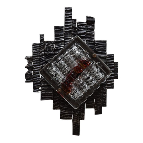 Image 1 of Lampada da parete brutalista Poliarte di Albano Poli, 1970