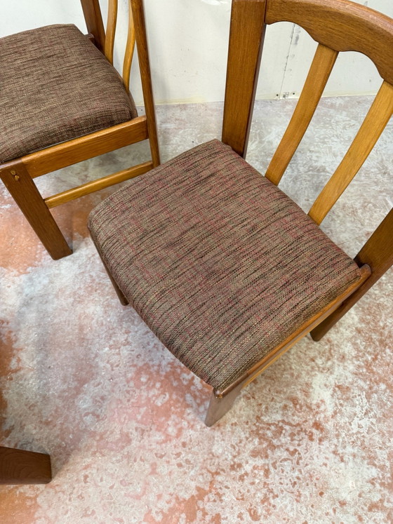 Set di 4 sedie di design scandinavo in olmo massiccio vintage degli anni '70, Sedie da pranzo, Legno, Marrone (foto 7 di 15)