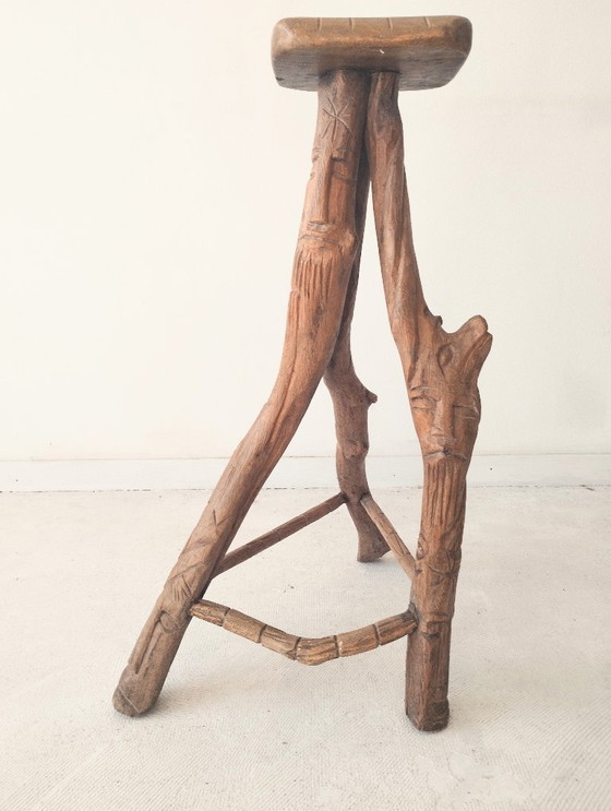 Image 1 of Satz von drei brutalistischen Barhockern, um 1970