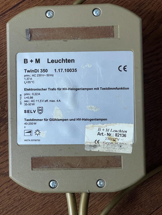 Image 1 of B+M Leuchten Stehleuchte "Deckenleuchte" mit verstellbarer Leselampe 1990er Jahre
