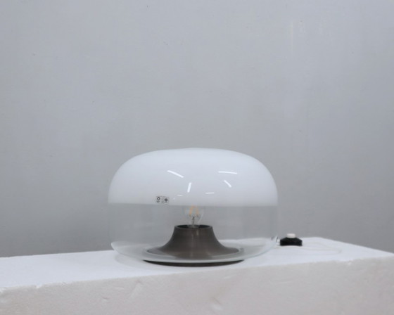 Image 1 of Lampada da tavolo vintage anni '60 Pamio Medusa in vetro Lattimo di Leucos
