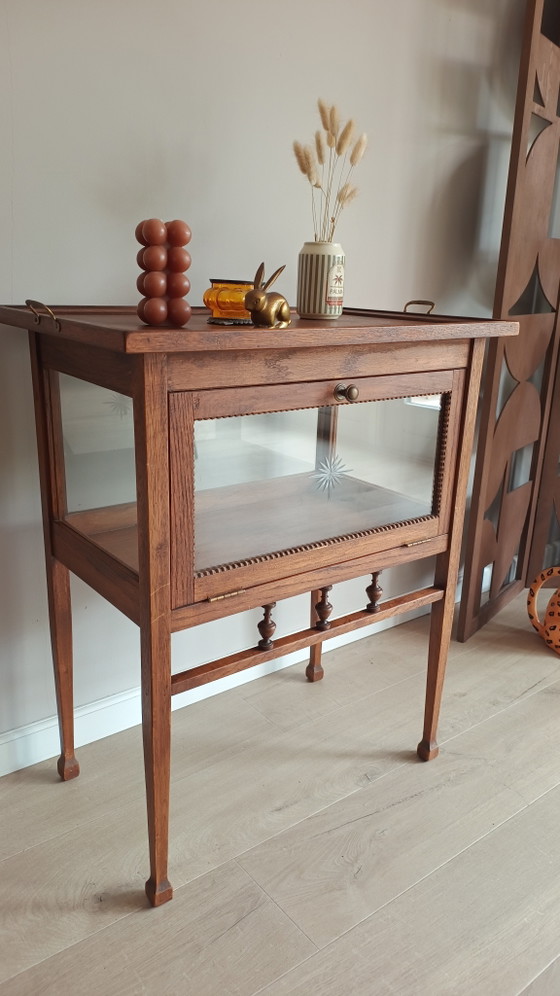Image 1 of Beautiful vintage tea cabinet with a clear cut star
