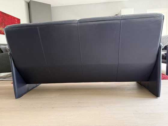 Image 1 of Leolux bank bora beta 2,5 zits blauw leer 