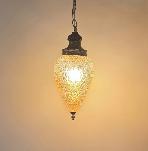 Pineapple midcentury crystal pendant