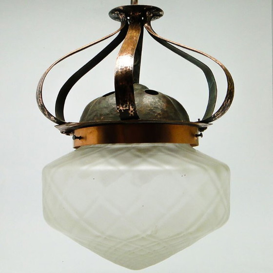 20th Century Glass Pendant Lamp, Austro-Hungary, 1890s – Brass (photo 6 of 24)