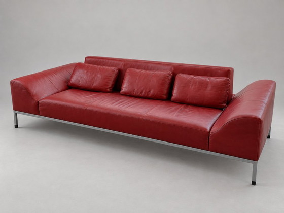 Canapé design De Sede 3 places en cuir rouge – Canapés 3 places (photo 4 of 5)