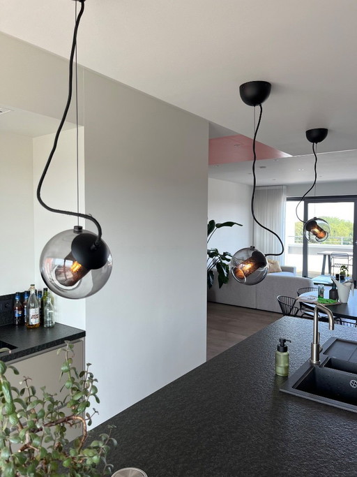3x Forty-Five Hanging Lamps Smoke - Halo design