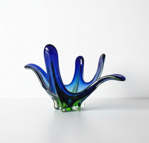 Cristallo Venezia – Centrotavola in vetro artistico di Murano, blu e verde